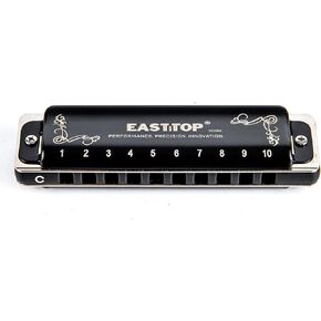 EAST TOP T008K 2.0 تحديث مفتاح هارمونيكا C، جهاز فم دياتوني ذو 10 فتحات مع حافظة بسحاب، هارمونيكا قياسية فاخرة لجميع المستويات والمهنيين والمبتدئين والطلاب، كهدية in Kuwait