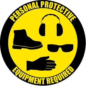 PPE Required Floor Sign 12" x 12" - Permanent in Kuwait