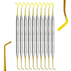Spatula & Plugger Restorative Composite Filling Instrument 5 Pc Set – Golden Titanium-Coated Tools for Dental Restoration, Autoclavable, Rust-Resistant in Kuwait
