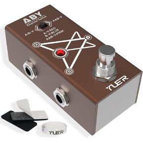 دواسة تأثير الجيتار من ABY Box Line Selector AB للجيتار الكهربائي/الجهير مع غطاء ألومنيوم لمفتاح القدم - تجاوز حقيقي AB-Y in Kuwait