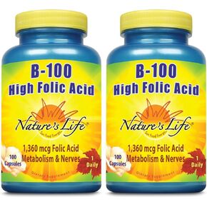 حياة الطبيعة B-100 حمض الفوليك العالي | 100 قيراط in Kuwait
