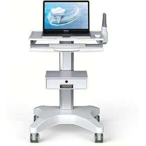 Dental Clinic Trolley Cart with Scanner Holder, Mobile Workstation Equipped Lockable Drawer Silent Wheels with Brakes for Dental Clinic, Beauty Salons, Aluminum Alloy Bracket in Kuwait