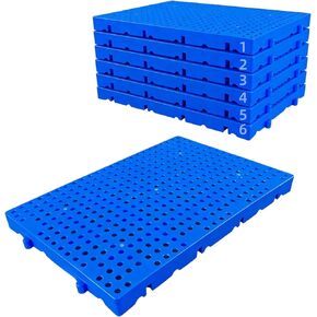 منصات بلاستيكية مستديرة 6 قطع للتخزين في الطابق السفلي، 23.6 × 11.8 × 1.18 بوصة - منصة تهوية قابلة للتنفس، منصة أرضية، تنطبق على المرآب، المطبخ، غرف التخزين، سوبر ماركت للمنصات البلاستيكية in Kuwait