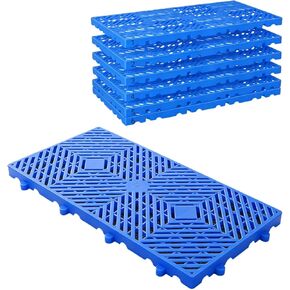 لوح بلاستيكي معيني 6ps، لوح تهوية شبكي قابل للتنفس للربط المجاني، 23.6 × 11.8 × 1.18 بوصة - منصة تحميل أرضية خفيفة الوزن تصل إلى 4500 رطل، تنطبق على المرآب والمطبخ والسوبر ماركت... in Kuwait