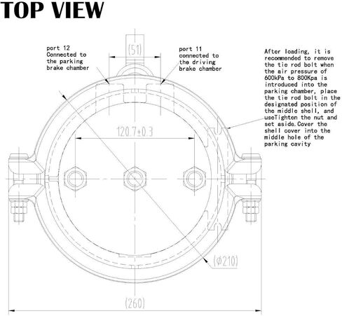 Fortpro Type 30/30 Sealed Air Spring Brake Chamber - 2 1/2" Stroke Threaded | F224746 in Kuwait