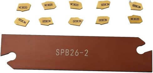 SP200 GTN-2 حشوات كربيد مقطوعة مع أداة شق الشفرة SPB26-2 عرض 2 مم ارتفاع 26 مم طول 110 مم للفولاذ شبه النهائي المقاوم للتآكل العالي وطلاء الأمراض القلبية الوعائية عبوة من 10 قطع in Kuwait