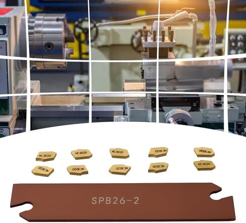 SP200 GTN-2 حشوات كربيد مقطوعة مع أداة شق الشفرة SPB26-2 عرض 2 مم ارتفاع 26 مم طول 110 مم للفولاذ شبه النهائي المقاوم للتآكل العالي وطلاء الأمراض القلبية الوعائية عبوة من 10 قطع in Kuwait