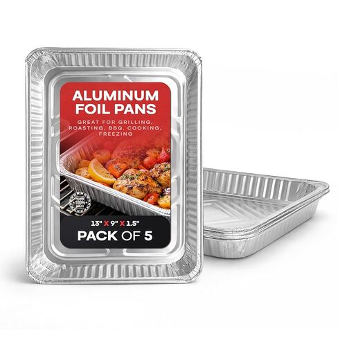 IDL Packaging Flat Foil-Covered Cardboard Lids for 4 lb. Oblong Aluminum Pans - 13" x 9" (pack of 10) - Disposable Cover for Baking Containers - Oven & Freezer Safe - Durable Top for Aluminum Foil Pan in Saudi Arabia