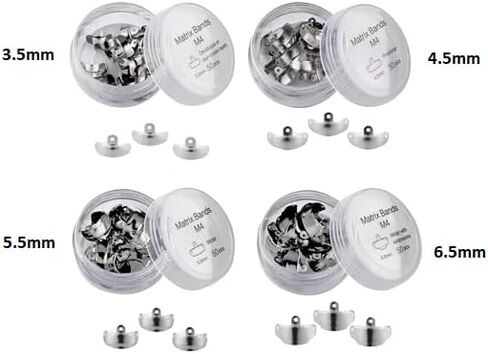 Dental Sectional Matrices with Holes 50/Pack - 3.5mm Sectional Dental Matrix System Contoured Metal Matrices (4.5) in Saudi Arabia