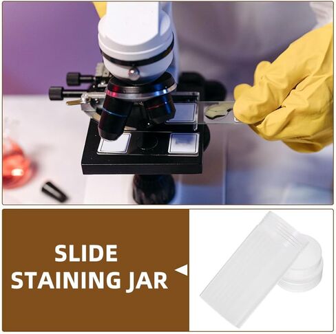 Yardwe 3pcs Plastic Slide Staining Jars with Lid round Microscope Slide Storage Containers for Laboratory Use for Pathology and Chemistry Samples in Saudi Arabia