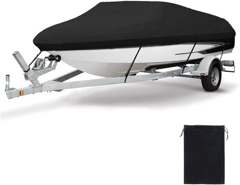 غطاء قارب مقاوم للماء شديد التحمل، غطاء قوارب بوليستر من الدرجة البحرية من البولي يوريثان، غطاء قارب باس مقاوم للأشعة فوق البنفسجية، يناسب الأسماك ثلاثية الهيكل وقارب التزلج، Runabout (17'-19'، عرض الشعاع يصل إلى 96 بوصة) in Kuwait