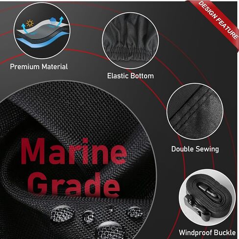 Comnova Boat Cover 16-18.5 FT - Marine Grade Trailerable Boat Cover Heavy Duty & Waterproof - Fit 16 to 18.5ft V-Hull, Tri-Hull, Fishing Boats, Runabout, Bowrider, Fish & Ski and Pro-Style Bass Boats in Kuwait