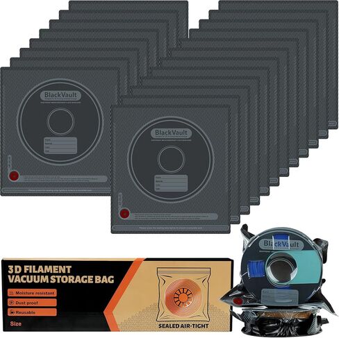 Hifree 25 Pcs 3D Filament Vacuum Storage Bags Kit with 5 Sealing Clip and 1Pump PA/DP/PC/PLA/ABS/TPU/ASA/PETG Lightproof Dustproof Humidity Resistant Reusable Vacuum Storage Seal Bag(12.6" X 13.4") in Saudi Arabia
