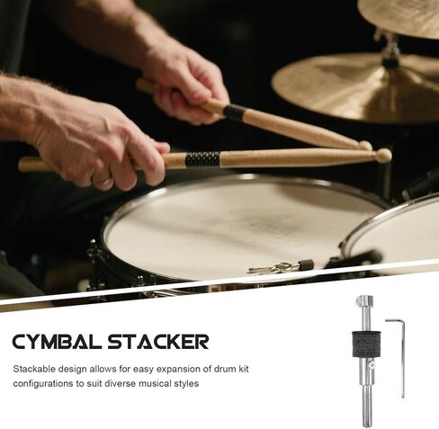 Threaded Cymbal Stacker Drum Mount Extension Arm Adjustable Compact Cymbal Boom Attachment for Drum Set Percussion Hardware Accessories in Saudi Arabia