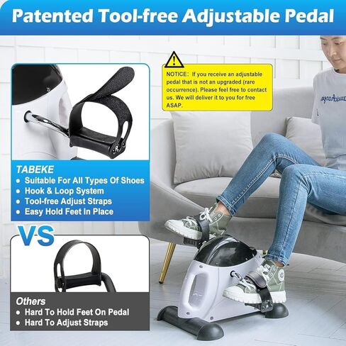 Tabeke Under Desk Bike Pedal Erickiser - Mini Exercise Bike for Arm/Leg Exercise ، Pedal Exerciser لكبار السن مع شاشة LCD in Kuwait