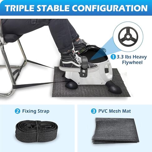 Tabeke Under Desk Bike Pedal Erickiser - Mini Exercise Bike for Arm/Leg Exercise ، Pedal Exerciser لكبار السن مع شاشة LCD in Kuwait