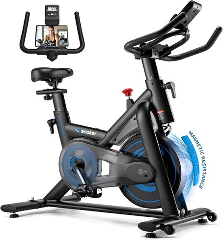 Exercise Bike for Home – 350LB Magnetic Resistance Indoor Cycling Bike, Silent Stationary Spin Bike with App Sync, Adjustable Seat, LCD Monitor, Smooth & Quiet for Cardio Workout in Kuwait