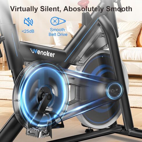 Exercise Bike for Home – 350LB Magnetic Resistance Indoor Cycling Bike, Silent Stationary Spin Bike with App Sync, Adjustable Seat, LCD Monitor, Smooth & Quiet for Cardio Workout in Kuwait