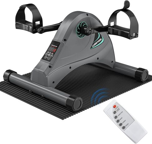 LUBBYGIM Mini Exercise Bike, Under Desk Bike Pedal Exerciser for Seniors & Physical Therapy, Electric Motorized Foot Pedal Machine for Arm and Leg Fitness, 6 Speed Levels in Saudi Arabia