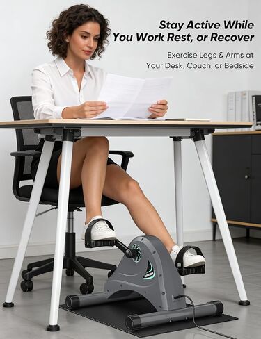 LUBBYGIM Mini Exercise Bike, Under Desk Bike Pedal Exerciser for Seniors & Physical Therapy, Electric Motorized Foot Pedal Machine for Arm and Leg Fitness, 6 Speed Levels in Saudi Arabia