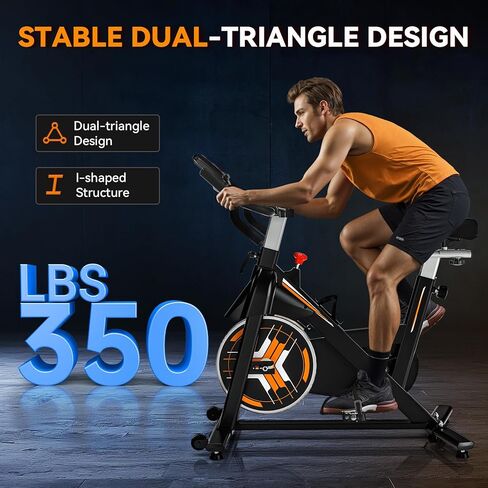 Exercise Bike, Wenoker Stationary Bike for Home App Sync Indoor Bike with Adjustable Seat and Multi-grips Handlebar, Transport Wheels and Fitness Courses for Weight Loss in Kuwait