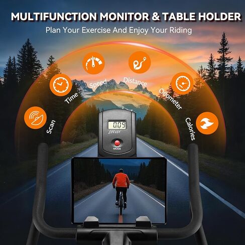 Exercise Bike, Wenoker Stationary Bike for Home App Sync Indoor Bike with Adjustable Seat and Multi-grips Handlebar, Transport Wheels and Fitness Courses for Weight Loss in Kuwait