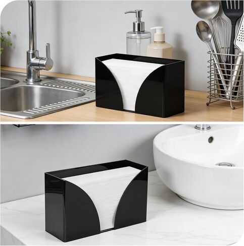 Paper Towel Dispenser，Black Paper Towel Holder，Acrylic Napkin Holder for Table，Can Wall-Mount C-Fold, Z-Fold, Trifold Paper Hand Towel Dispenser for Canteen Home and Commercial in Saudi Arabia