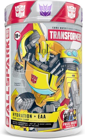 Core Nutritionals | Transformers Allspark Hydration BCAA/EAA Nutritional Supplement Formula (Free Prize Inside - Megatron) - for Adults Ages 18+ (30 Servings, Blood Orange Passion Fruit) in Kuwait