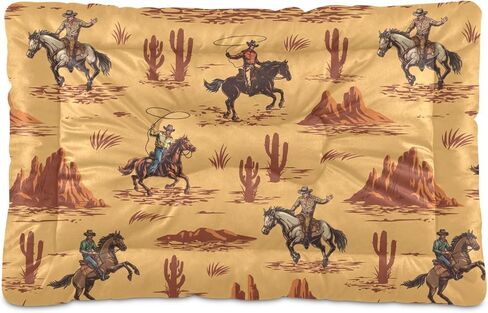 Western American Cowboy Dog Bed Mat Washable Anti Slip Bottom Comfy Kennel Pad Cat Crate Mat Dog Pet Pad 24 x 36 Inches in Saudi Arabia