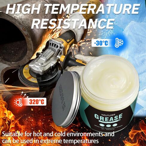 250g White Lubricating Grease,High Temperature Grease,Noise Reduction,Rustproof & Long-Lasting for Power Tool,Auto Wheel Bearings,Industrial Mechanical Components in Kuwait