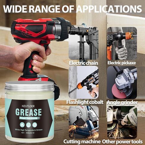 250g White Lubricating Grease,High Temperature Grease,Noise Reduction,Rustproof & Long-Lasting for Power Tool,Auto Wheel Bearings,Industrial Mechanical Components in Kuwait