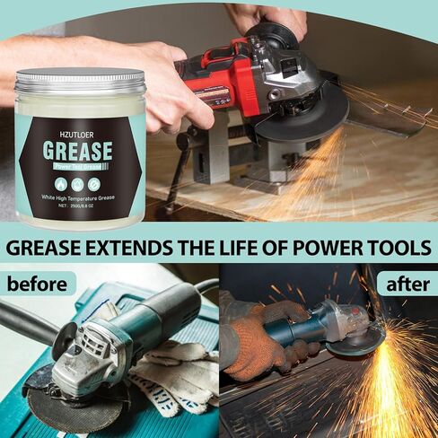 250g White Lubricating Grease,High Temperature Grease,Noise Reduction,Rustproof & Long-Lasting for Power Tool,Auto Wheel Bearings,Industrial Mechanical Components in Kuwait