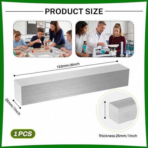 6061 Aluminum Flat Bar, 1" Thickness X 1" Width X 8" Length Aluminum Flat Plate, Solid Aluminum Bar for Crafting, Industrial Building in Kuwait
