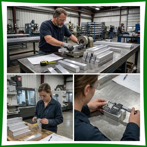 6061 Aluminum Flat Bar, 1" Thickness X 1" Width X 8" Length Aluminum Flat Plate, Solid Aluminum Bar for Crafting, Industrial Building in Kuwait