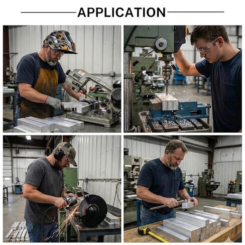 6061 Aluminum Flat Bar, 1" Thickness X 1" Width X 8" Length Aluminum Flat Plate, Solid Aluminum Bar for Crafting, Industrial Building in Kuwait