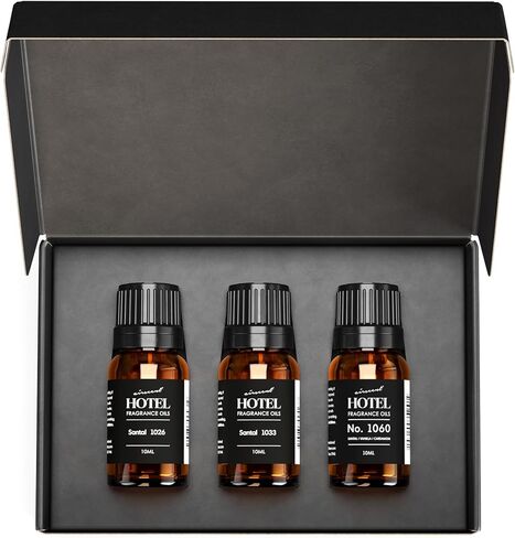 مجموعة هدايا مكونة من 3 قطع من زيت AirScent Santal Diffuser - ثلاثة مزيج من زيوت Santal العطرية الملهمة للناشرين والحرف اليدوية بالموجات فوق الصوتية وبدون ماء - 10 مل، 0.34 أونصة سائلة من الزجاجات in Saudi Arabia