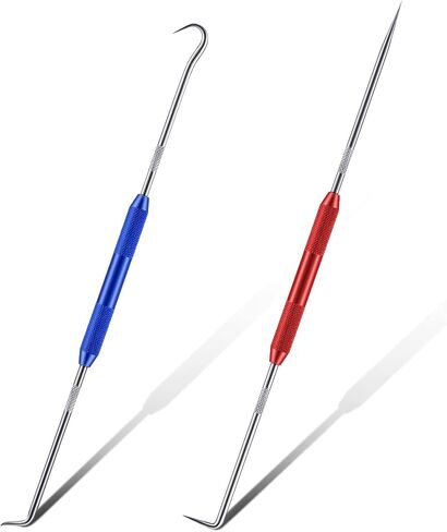 Zhehao 4 Pcs Double Pointed Scriber, 8.3 Inch Metal Scribe Tool Hook and Pick Tool Set Straight 45 Degree 90 Degree Tip Marking Tool for Machinists, Technicians or Craftsmen in Kuwait