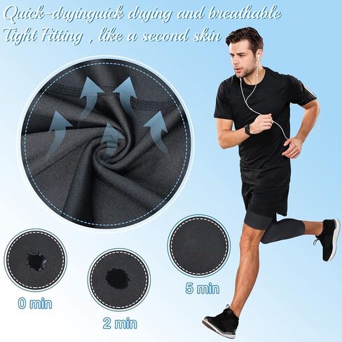 Hercicy 2 Packs 3/4 One Leg Compression Tights for Men Women Basketball Leg Sleeve Leggings Pants Athletic Base Layer in Saudi Arabia