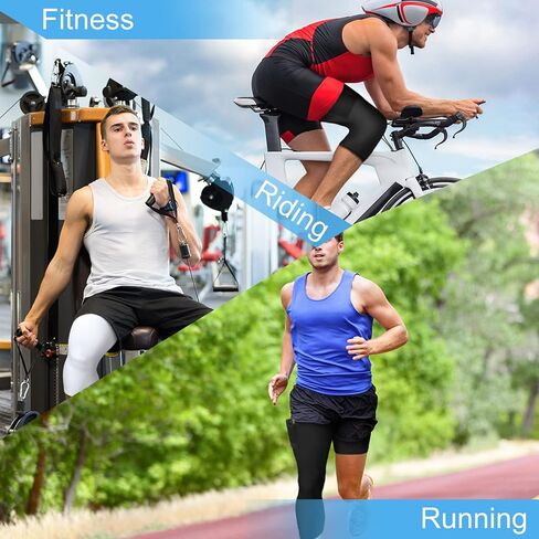 Hercicy 2 Packs 3/4 One Leg Compression Tights for Men Women Basketball Leg Sleeve Leggings Pants Athletic Base Layer in Saudi Arabia