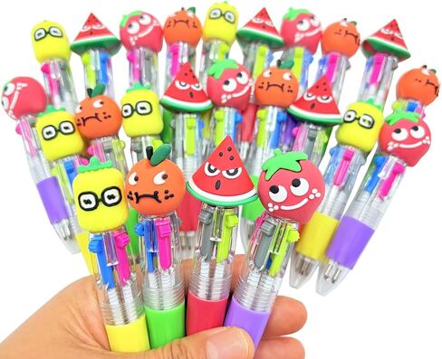 12pcs قلم متعدد الألوان أناناس في واحد 4 في 1 فاكهة صغيرة فاكهة صغيرة أقلام أقلام المرح متنوعة الحبر كاواي بوينت in Kuwait