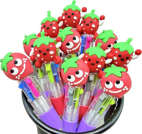 12pcs قلم متعدد الألوان أناناس في واحد 4 في 1 فاكهة صغيرة فاكهة صغيرة أقلام أقلام المرح متنوعة الحبر كاواي بوينت in Kuwait