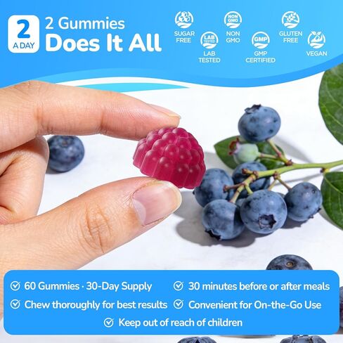 DGL & Zinc Carnosine Gummies, Supports Occasional Stomach Upset & Digestive Comfort, Deglycyrrhizinated Licorice 10:1 Extract, Gentle Gut bland for Stomach Lining Health, Sugar-Free, Non-GMO, 60ct in Kuwait