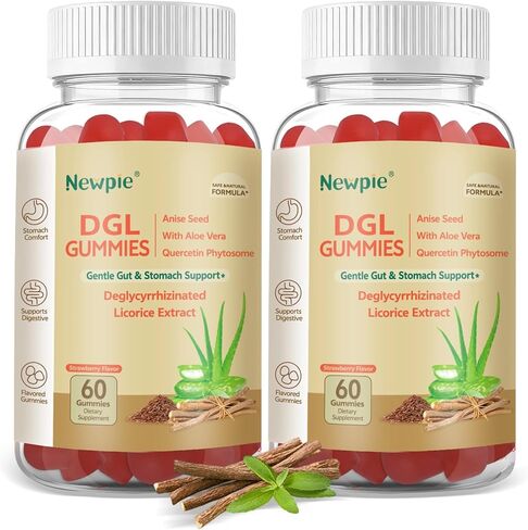 DGL Gummies | Deglycyrrhizinated Licorice Root Extract, Quercetin, Aloe Vera, Anise Seed Powder | Gut Health, Stomach Soothe, Gerd Support, Digestive Comfort | Gluten Free, 60 ct(Strawberry Flavor) in Saudi Arabia