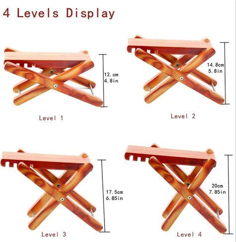 Miwayer Bamboo 4 Gears Adjustable Upscale Guitar Foot Rest Non-Slip Foot Stool Foldable Footrest from 4.5" up to 8"，Accessory for Classical Acoustic Guitar Part in Saudi Arabia