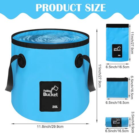 4 Pcs 5 Gallon Bucket Collapsible Foldable Buckets with Handle for Camping Fishing Hiking to Hold Water Foldfoldable Bucket Collapsible 5 galloning Container Carry Bag Portable Fold up Lightweight in Saudi Arabia