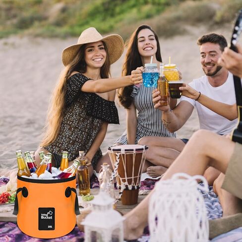 4 Pcs 5 Gallon Bucket Collapsible Foldable Buckets with Handle for Camping Fishing Hiking to Hold Water Foldfoldable Bucket Collapsible 5 galloning Container Carry Bag Portable Fold up Lightweight in Saudi Arabia