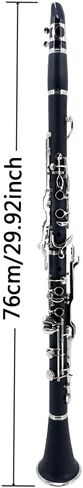 G Key Clarinet, Ebonite Body with Nickel-Plated Keys & 2 Barrels, Professional Grade Clarinet Complete Set with Hard Case, Mouthpiece & Accessories in Kuwait