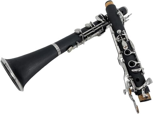G Key Clarinet, Ebonite Body with Nickel-Plated Keys & 2 Barrels, Professional Grade Clarinet Complete Set with Hard Case, Mouthpiece & Accessories in Kuwait