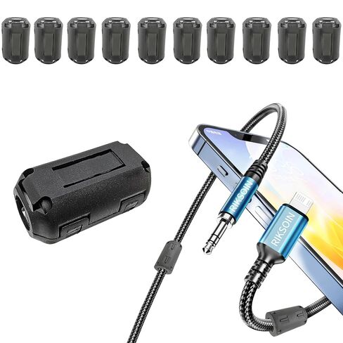 10 قطع من مشبك فلتر الضوضاء الأساسي من الفريت، ومثبت EMI RFI سهل التركيب لـ USB وHDMI وسلك الطاقة والمحوري ومكبر الصوت وكابلات البيانات - القطر الداخلي 5 مم EMC النيكل والزنك الخانق عالي الأداء UI1000 in Kuwait