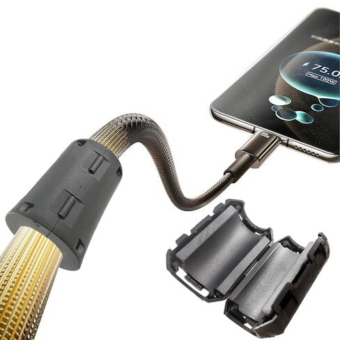 10 قطع من مشبك فلتر الضوضاء الأساسي من الفريت، ومثبت EMI RFI سهل التركيب لـ USB وHDMI وسلك الطاقة والمحوري ومكبر الصوت وكابلات البيانات - القطر الداخلي 5 مم EMC النيكل والزنك الخانق عالي الأداء UI1000 in Kuwait